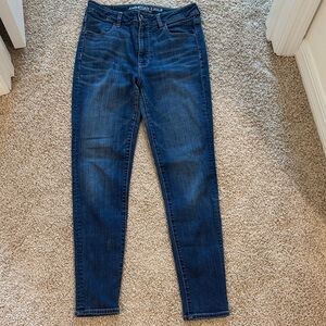 American Eagle Outfitters Women's Dark Blue High Rise Jeans